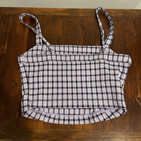 Hollister Advanced Stretch Plaid Crop Top Size XS - Picture 3 of 11